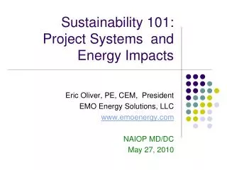 sustainability 101 project systems and energy impacts