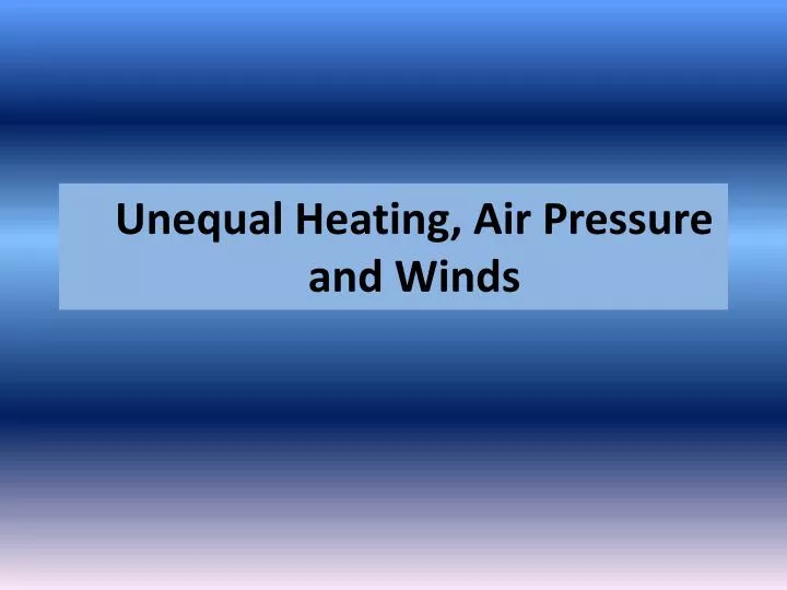 unequal heating air pressure and winds