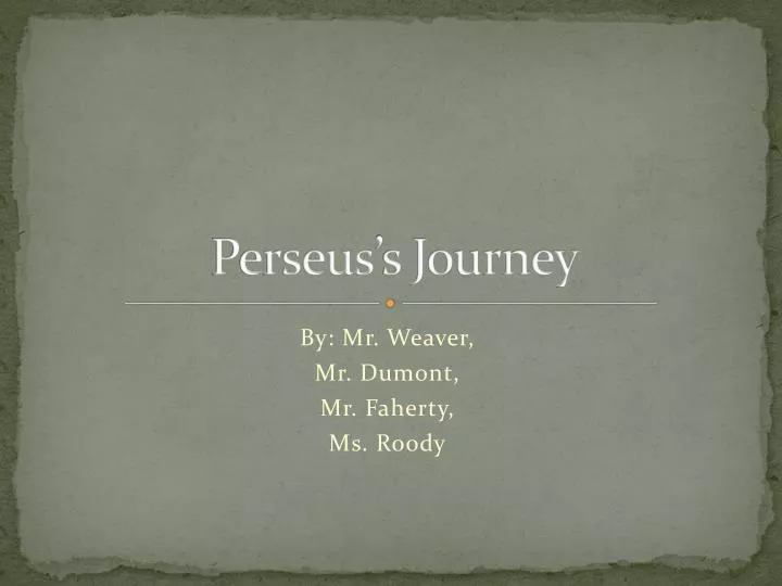 perseus s journey