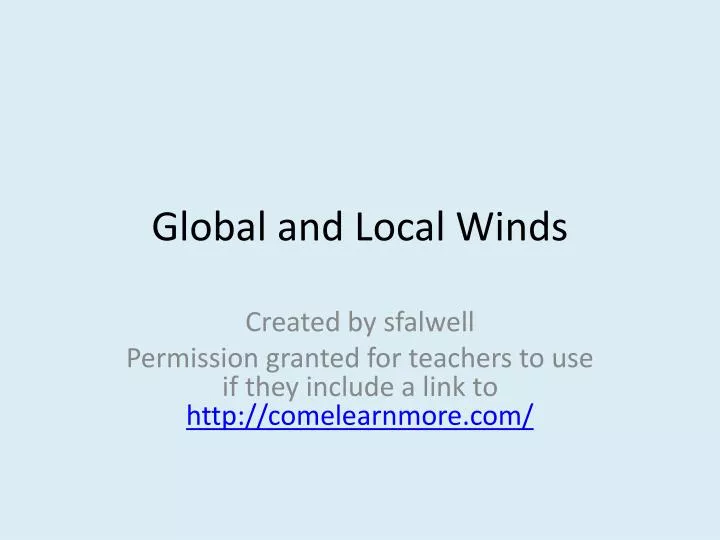 global and local winds