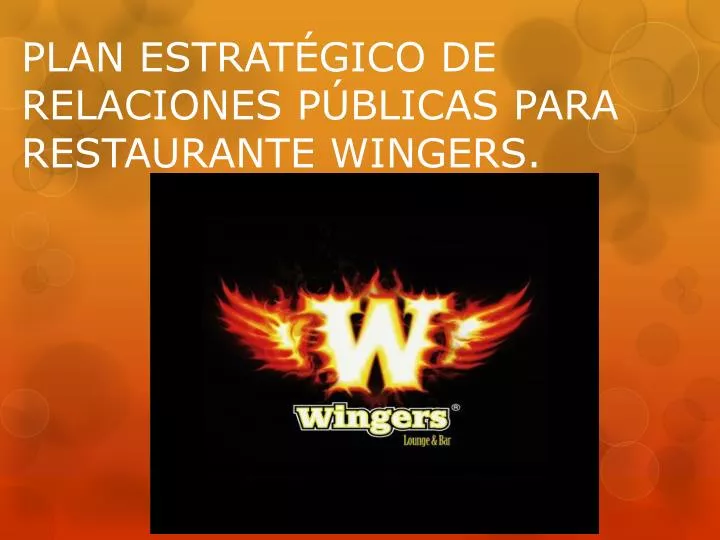 plan estrat gico de relaciones p blicas para restaurante wingers