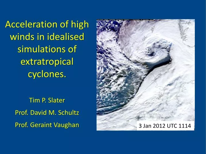 acceleration of high winds in idealised simulations of extratropical cyclones