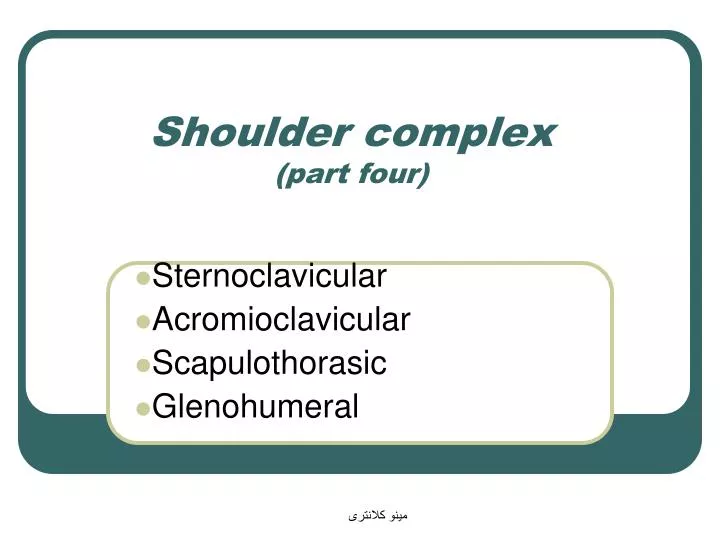 shoulder complex part four