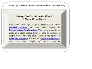 Excerpt from Martin Luther King Jr. I Have a Dream Speech