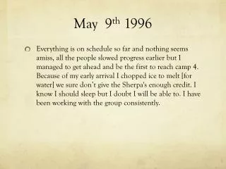 May 9 th 1996