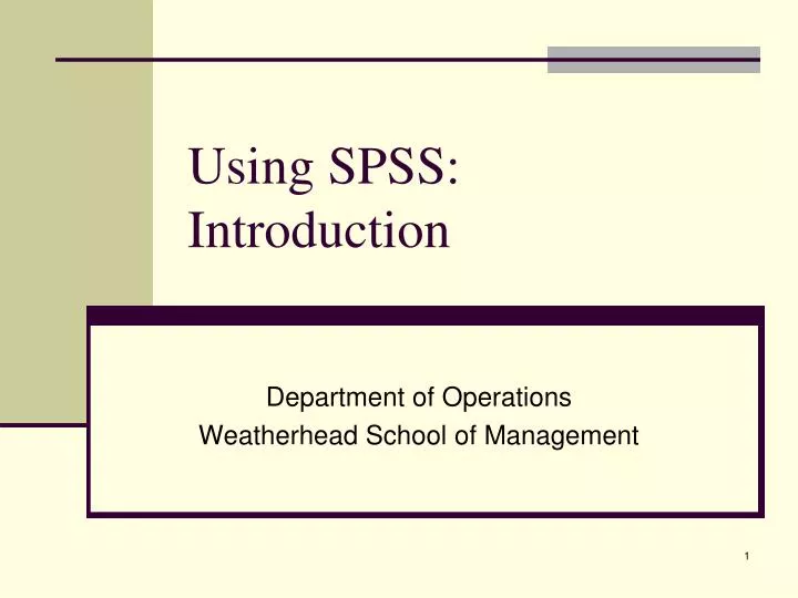 using spss introduction