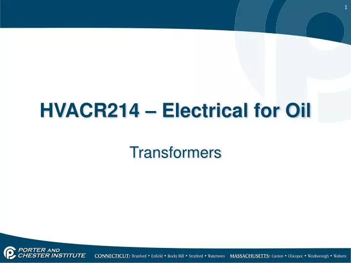 hvacr214 electrical for oil