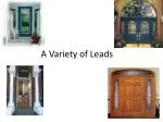 A Variety of Leads - slide 1