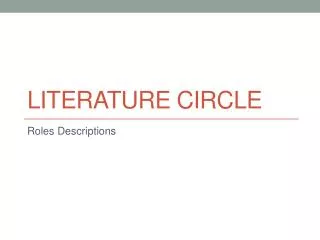 Literature Circle