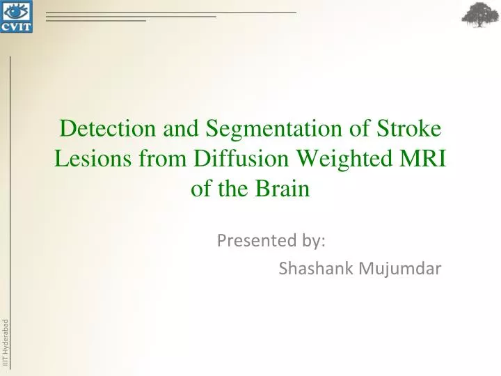 detection and segmentation of stroke lesions from diffusion weighted mri of the brain