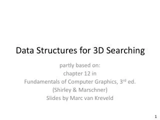 Data Structures for 3D Searching