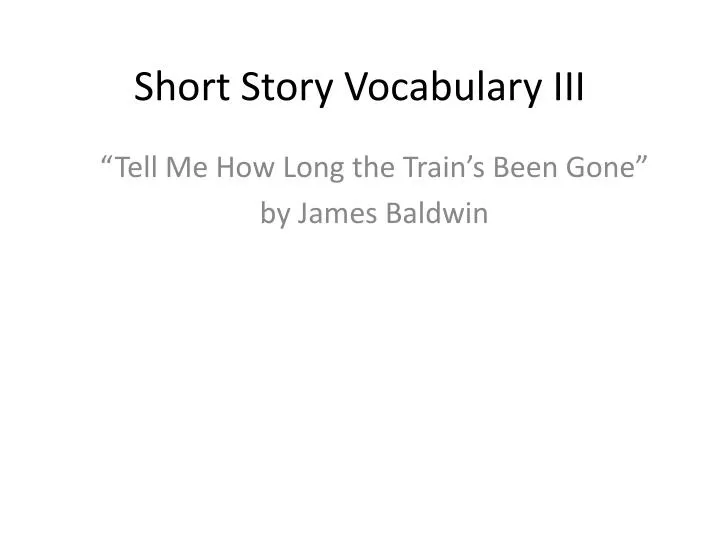short story vocabulary iii