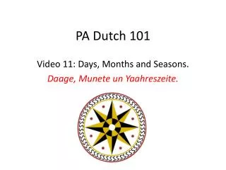 PA Dutch 101