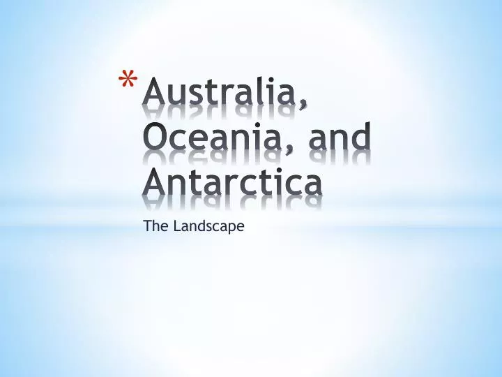 australia oceania and antarctica