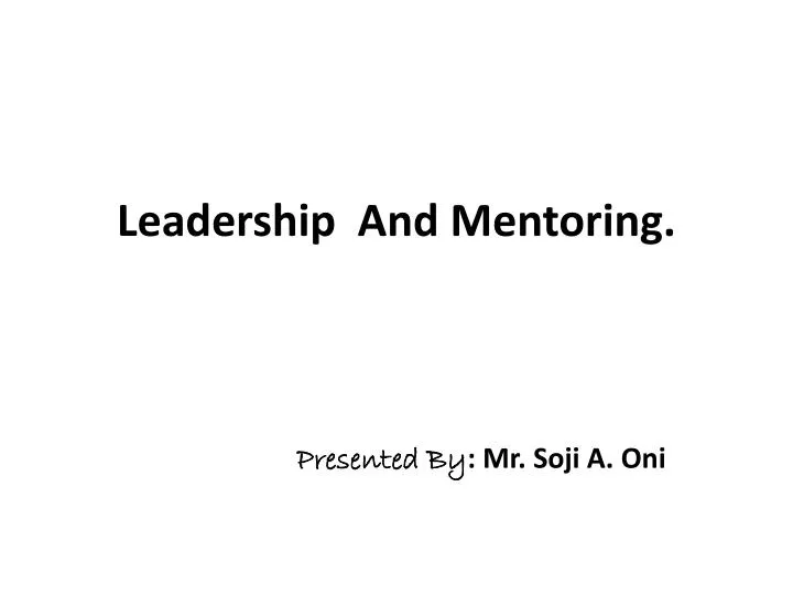 leadership and mentoring