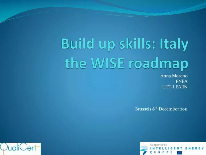 b uild up skills italy the wise roadmap