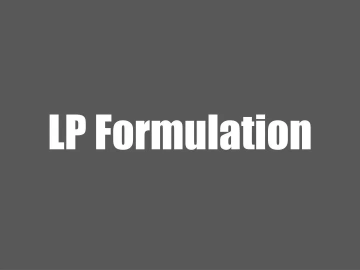 lp formulation