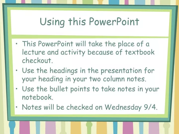 using this powerpoint
