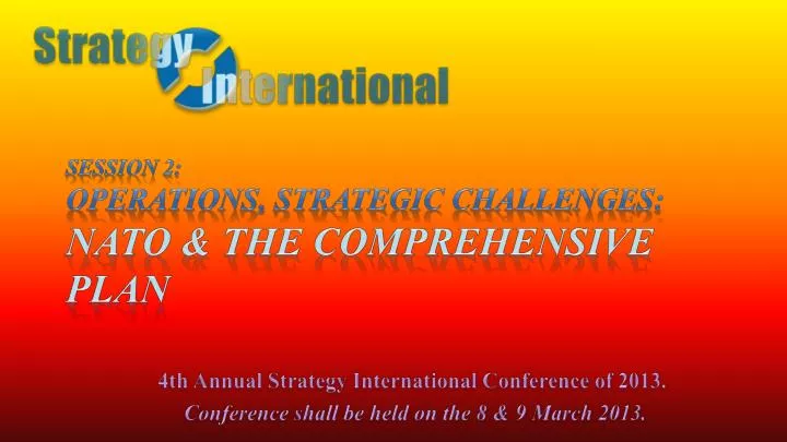 session 2 operations strategic challenges nato the comprehensive plan