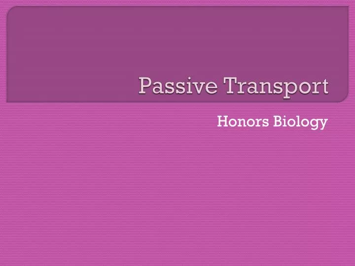 passive transport