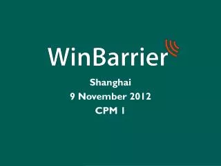 Shanghai 9 November 2012 CPM 1