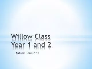 Willow Class Year 1 and 2