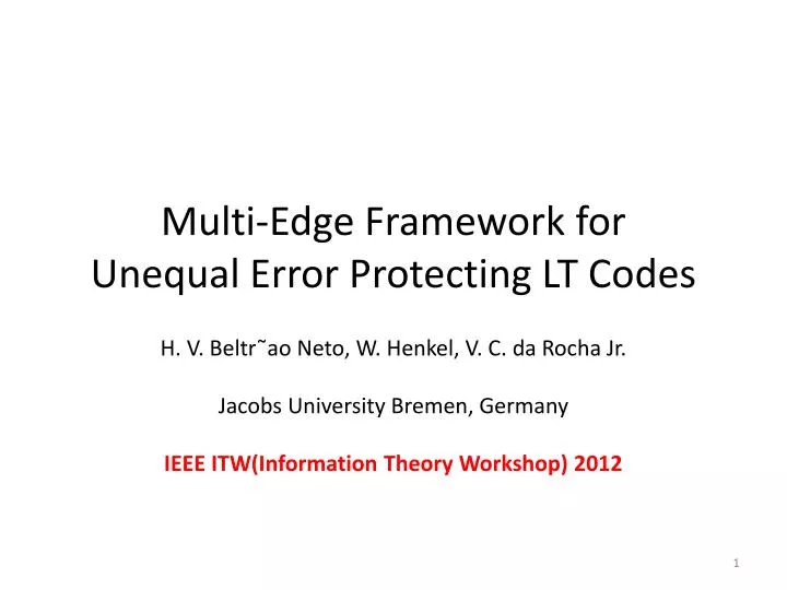 multi edge framework for unequal error protecting lt codes