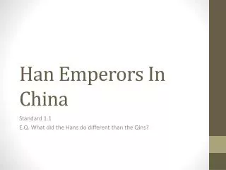 Han Emperors In China