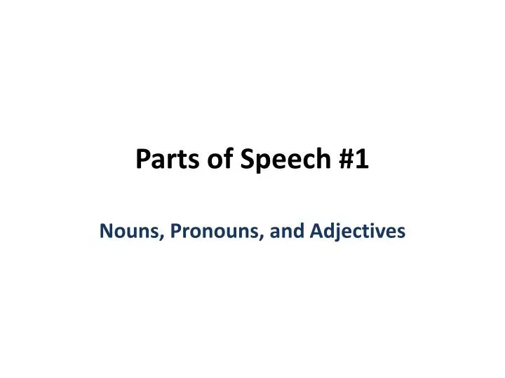 parts of speech 1