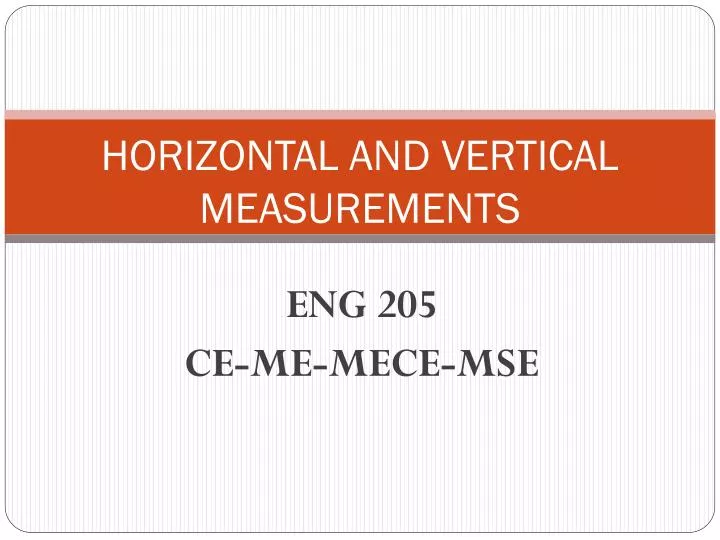 horizontal and vertical measurements