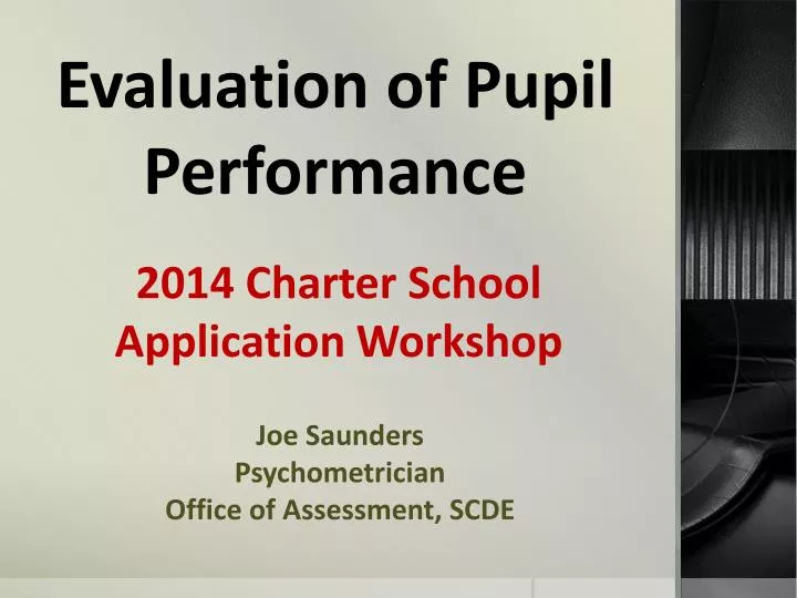 evaluation of pupil performance