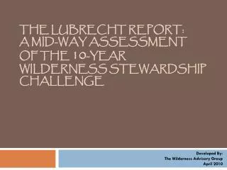 The Lubrecht Report: A Mid-Way Assessment of the 10 -Year Wilderness Stewardship Challenge