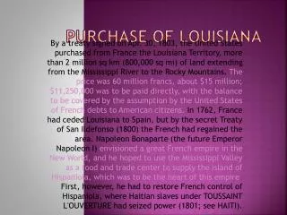 PURCHASE OF LOUISIANA