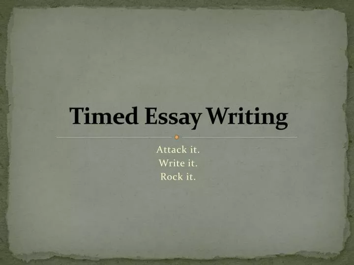 timed essay writing