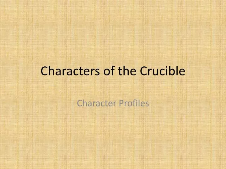 characters of the crucible