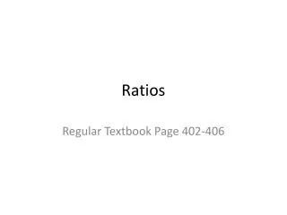 Ratios