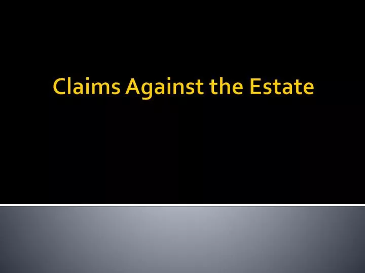 claims against the estate