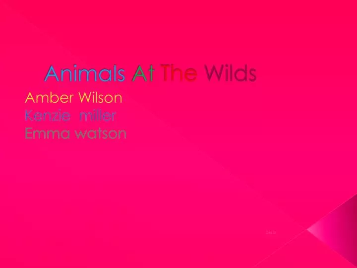 animals at the wilds
