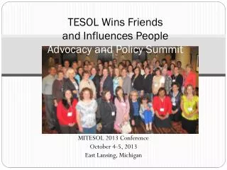 TESOL Wins Friends and Influences People Advocacy and Policy Summit