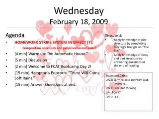 Wednesday February 18, 2009