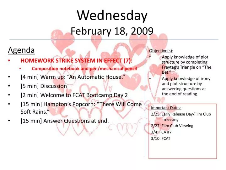 wednesday february 18 2009