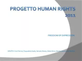 PROGETTO HUMAN RIGHTS 2011