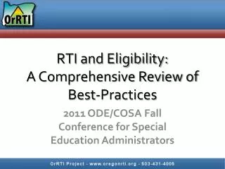 RTI and Eligibility: A Comprehensive Review of Best-Practices