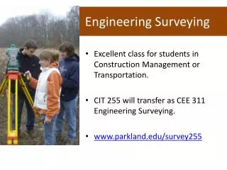 CIT 255 		Engineering Surveying