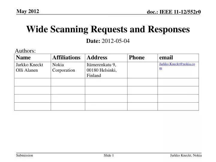 wide scanning requests and responses