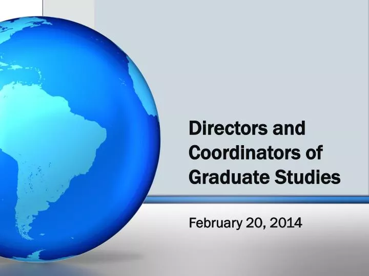 directors and coordinators of graduate studies