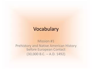 Vocabulary