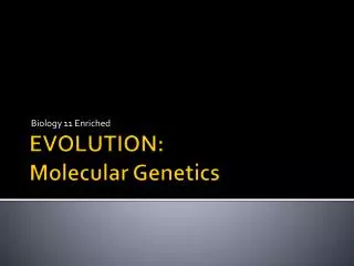 EVOLUTION: Molecular Genetics
