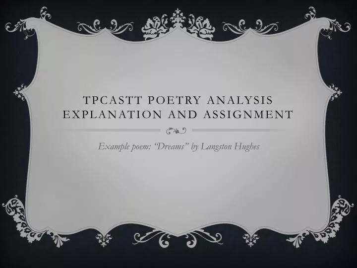 tpcastt poetry analysis explanation and assignment