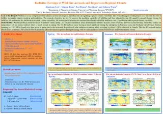 Radiative Forcings of Wild Fire Aerosols and Impacts on Regional Climate